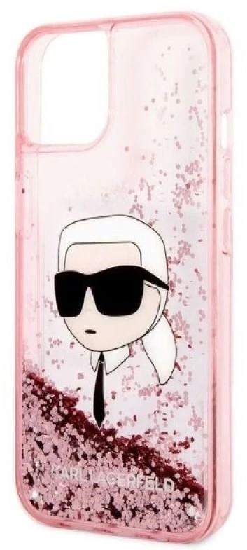 Karl Lagerfeld dėklas, skirtas iPhone 14 Plus 6,7 KLHCP14MLNKHCP rožinė kietas dėklas , skirtas Glitter Karl Head