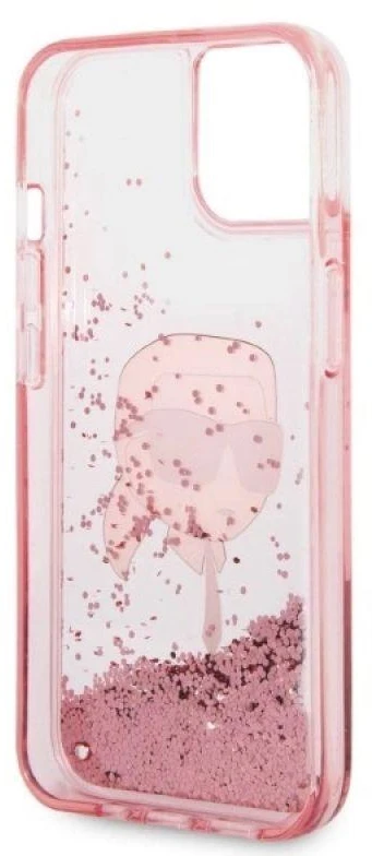 Karl Lagerfeld dėklas, skirtas iPhone 14 Plus 6,7 KLHCP14MLNKHCP rožinė kietas dėklas , skirtas Glitter Karl Head