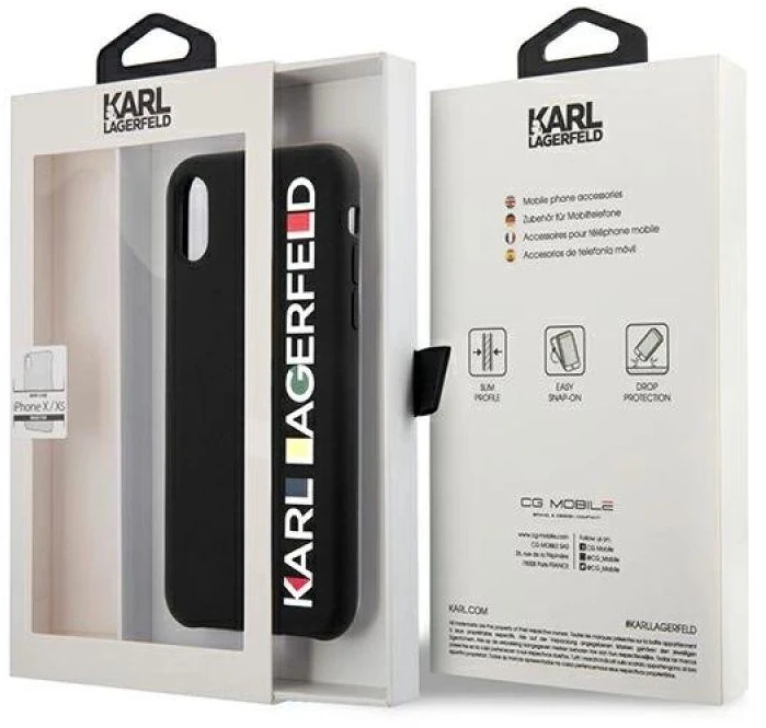 Karl Lagerfeld KLHCPXBHWHBK Apple iPhone X/XS hardcase dėklas telefonui juodos spalvos Glossy Bauhaus