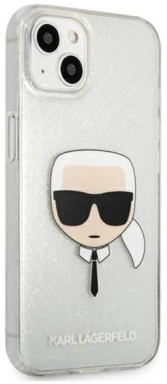 Dėklas Karl Lagerfeld HARDCASE KLHCP13SKHTUGLS IPHONE 13 MINI GLITTER KARL'S HEAD Sidabrinis