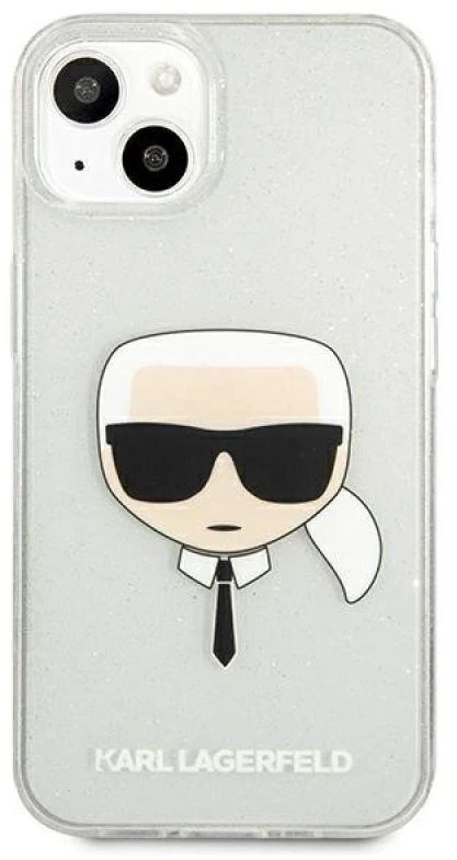 Dėklas Karl Lagerfeld HARDCASE KLHCP13SKHTUGLS IPHONE 13 MINI GLITTER KARL'S HEAD Sidabrinis