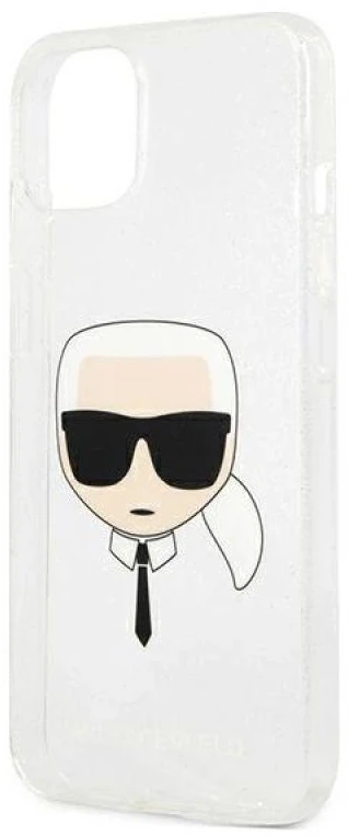 Dėklas Karl Lagerfeld HARDCASE KLHCP13SKHTUGLS IPHONE 13 MINI GLITTER KARL'S HEAD Sidabrinis
