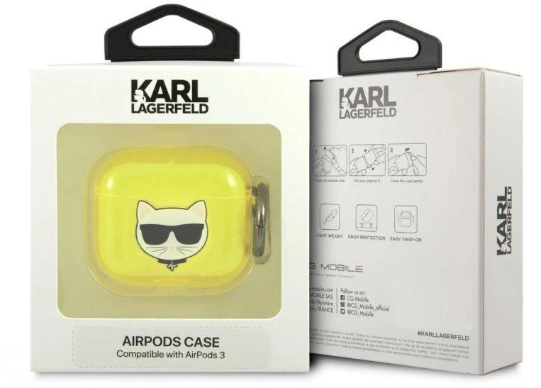 Karl Lagerfeld Choupette dėklas AirPods 3 - geltonas