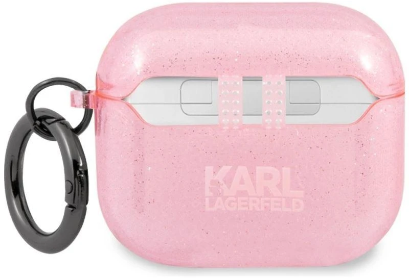 Karl Lagerfeld Choupette dėklas su blizgučiais AirPods 3 - Rožinis