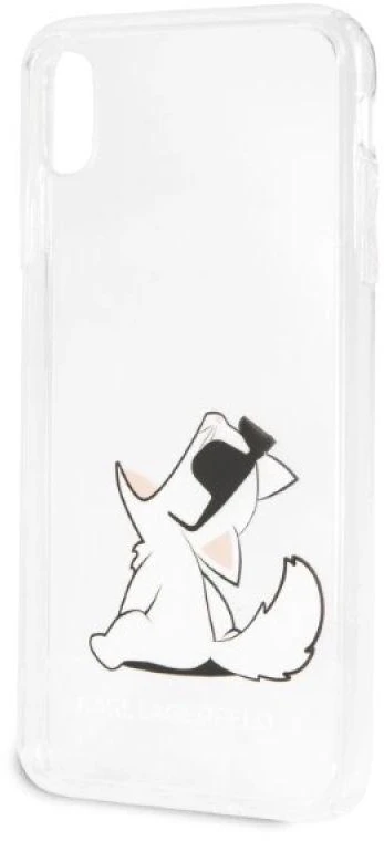 Karl Lagerfeld KLHCI65CFNRC Apple iPhone Xs Max kietas dėklas skaidrus Choupette Fun