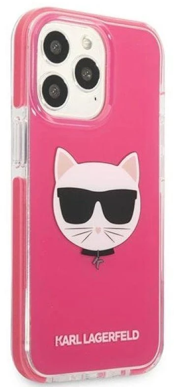 Karl Lagerfeld KLHCP13XTPECPI Apple iPhone 13 Pro Max 6,7″ kietas dėklas fuschia Choupette Head