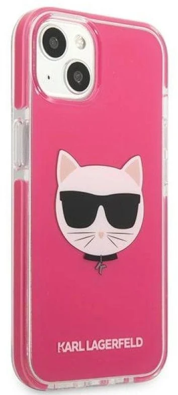 Karl Lagerfeld KLHCP13STPECPI Apple iPhone 13 mini 5,4″ kietas dėklas fuschia Choupette Head