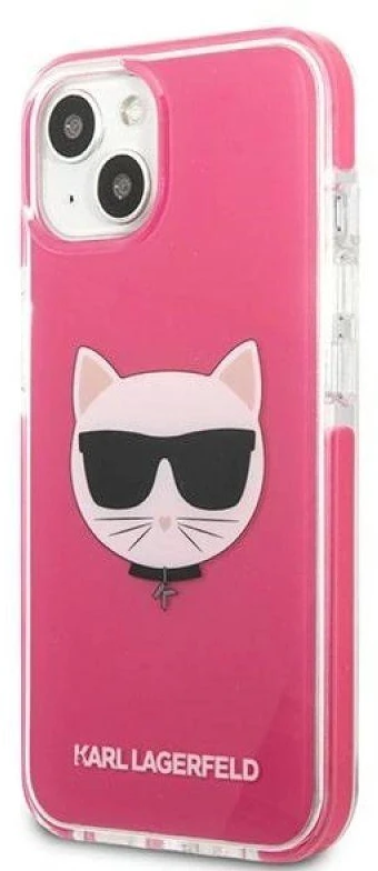Karl Lagerfeld KLHCP13STPECPI Apple iPhone 13 mini 5,4″ kietas dėklas fuschia Choupette Head