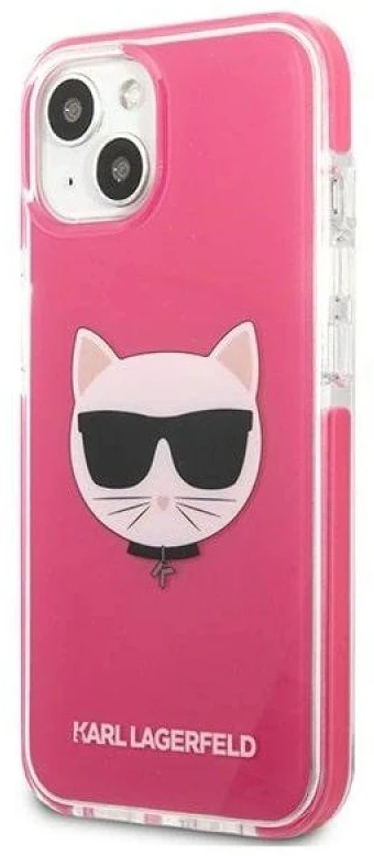 Karl Lagerfeld KLHCP13MTPECPI Apple iPhone 13/ 14 / 15 6,1″ kietas dėklas fuschia Choupette Head