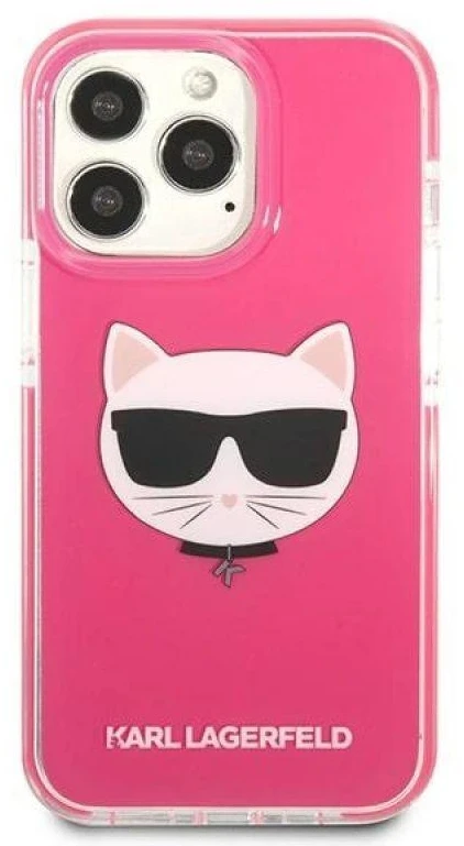 Karl Lagerfeld KLHCP13XTPECPI Apple iPhone 13 Pro Max 6,7″ kietas dėklas fuschia Choupette Head