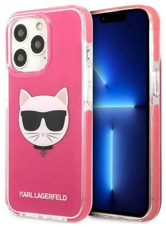 Karl Lagerfeld KLHCP13LTPECPI Apple iPhone 13 Pro / 13 6,1″ kietas dėklas fuschia Choupette Head
