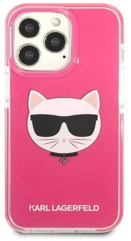 Karl Lagerfeld KLHCP13LTPECPI Apple iPhone 13 Pro / 13 6,1″ kietas dėklas fuschia Choupette Head