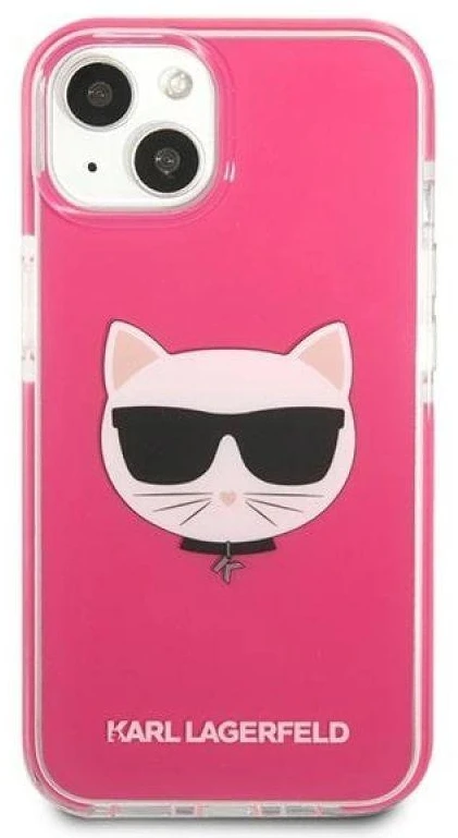 Karl Lagerfeld KLHCP13STPECPI Apple iPhone 13 mini 5,4″ kietas dėklas fuschia Choupette Head