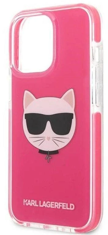 Karl Lagerfeld KLHCP13XTPECPI Apple iPhone 13 Pro Max 6,7″ kietas dėklas fuschia Choupette Head