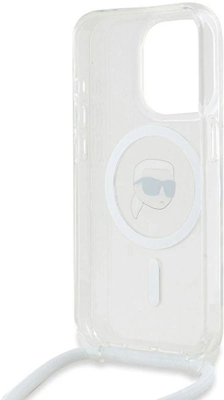 Karl Lagerfeld KLHMP15XHCKHNT Apple iPhone15 Pro Max 6.7″ kietas dėklas skaidrus Crossbody IML Karl Head Mag