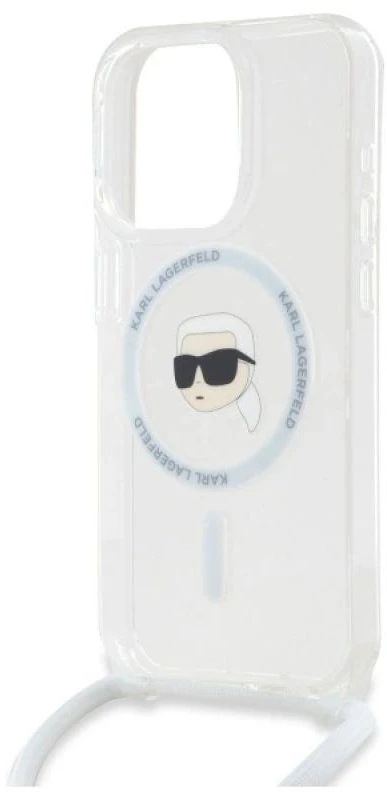 Karl Lagerfeld KLHMP16LHCKHNT Apple iPhone 16 Pro 6.3″ kietas dėklas skaidrus Crossbody IML Karl Head Magsa