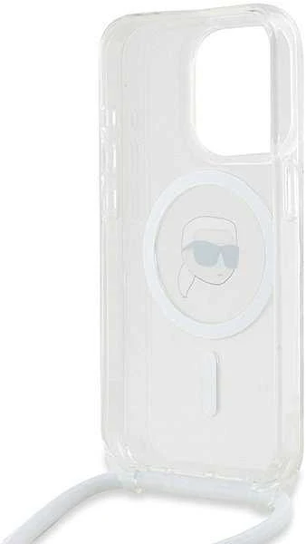 Karl Lagerfeld KLHMP15XHCKHNT Apple iPhone15 Pro Max 6.7″ kietas dėklas skaidrus Crossbody IML Karl Head Mag