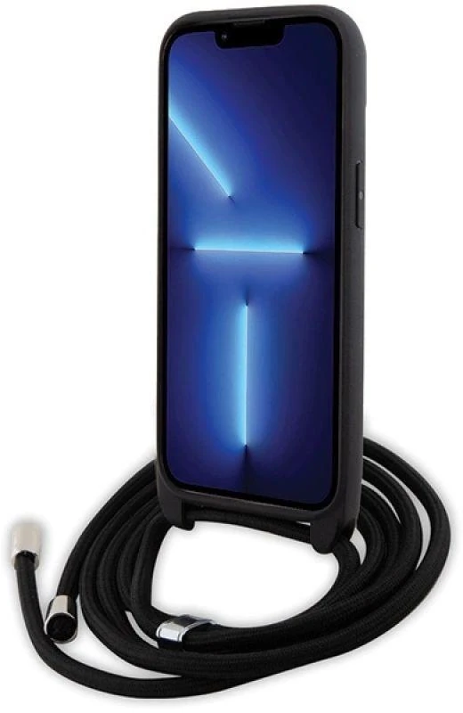 Karl Lagerfeld KLHCP15SSAKCPSK Apple iPhone 15/ 14 / 13 6.1″ kietas dėklas juodos spalvos Crossbody Saffiano Meta