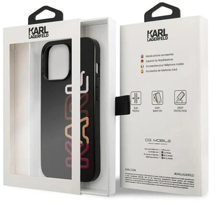 Karl Lagerfeld KLHCP13LPCOBK Apple iPhone 13 Pro / 13 6,1″ juodos spalvos kietas dėklas Multirožinės spalvos Brand