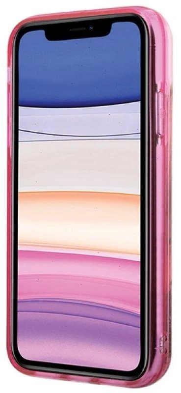 Karl Lagerfeld KLHCN61LNKHCP Apple iPhone 11/XR rožinės spalvos kietas dėklas Glitter Karl Head