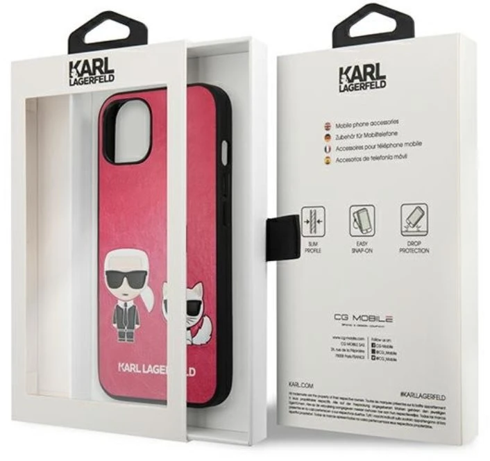 Karl Lagerfeld dėklas iPhone 13 Mini, fuksijos spalvos