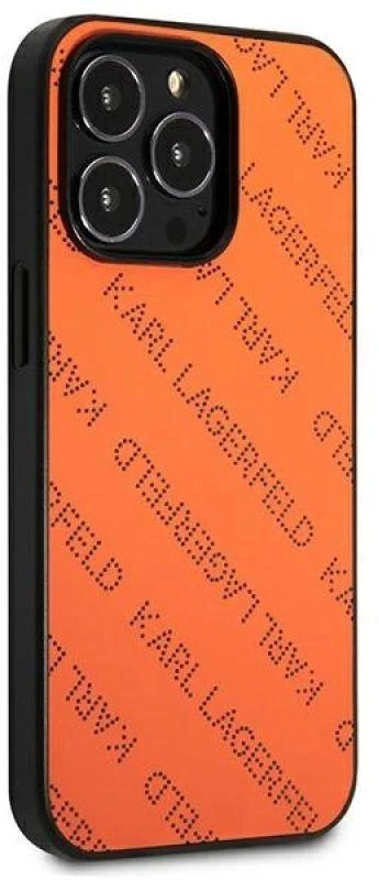 Karl Lagerfeld KLHCP13XPTLO Apple iPhone 13 Pro Max 6,7″ kietas dėklas oranžinis Perforated Allover