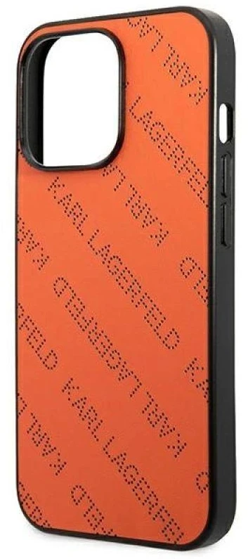 Karl Lagerfeld KLHCP13XPTLO Apple iPhone 13 Pro Max 6,7″ kietas dėklas oranžinis Perforated Allover