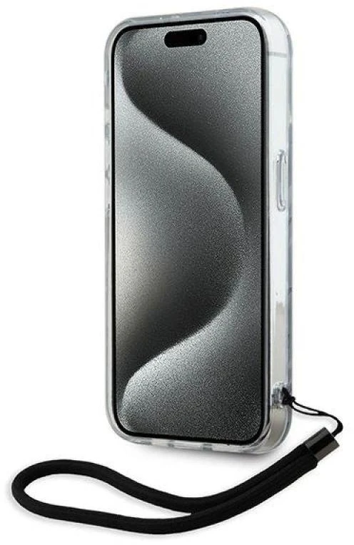 Dėklas Karl Lagerfeld KLHCP15XHZBPKCCUApple iPhone 15 Pro Max 6.7″ violetinės spalvos Zebra With Cord
