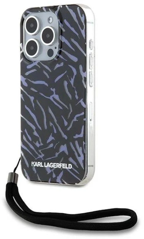 Dėklas Karl Lagerfeld KLHCP15XHZBPKCCUApple iPhone 15 Pro Max 6.7″ violetinės spalvos Zebra With Cord