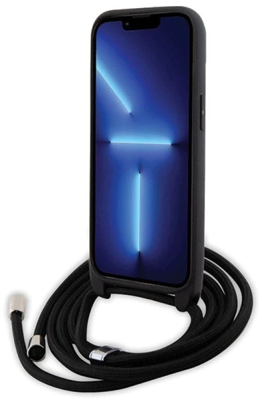 Karl Lagerfeld KLHCP15SSASKNPSK Apple iPhone 15 / 14 / 13 6.1″ kietas dėklas juodos spalvos Crossbody Saffiano Mon