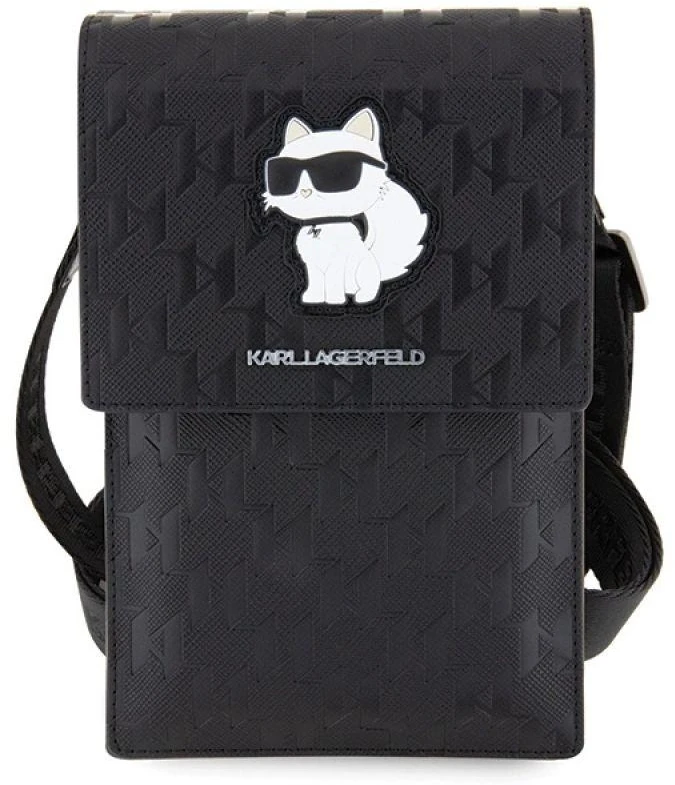Karl Lagerfeld krepšys Saffiano Monogram Choupette (KLWBSAKHPCK) juodos spalvos