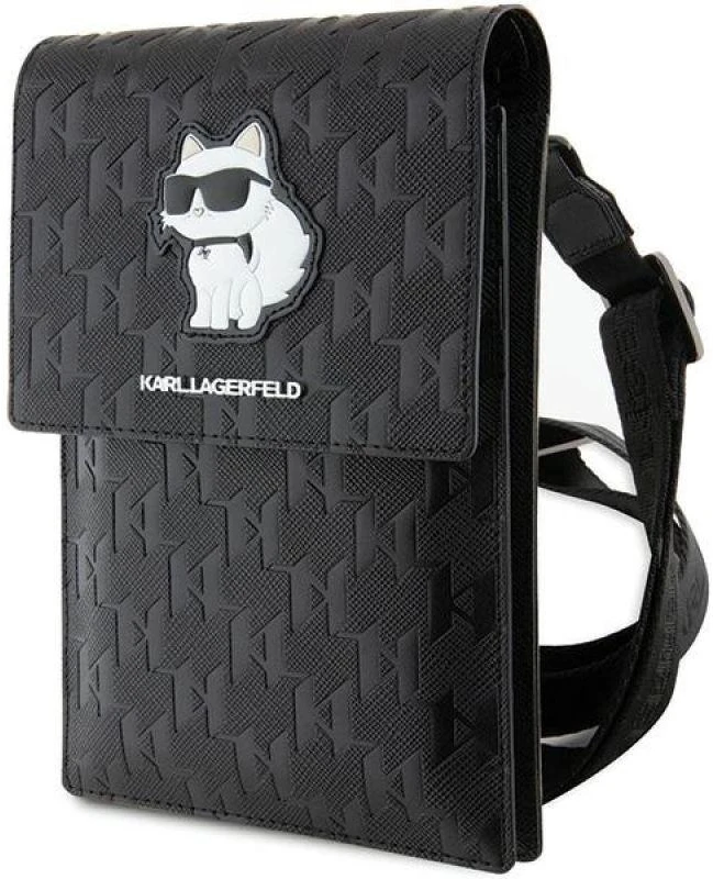 Karl Lagerfeld krepšys Saffiano Monogram Choupette (KLWBSAKHPCK) juodos spalvos