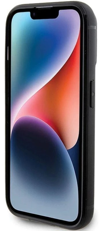 Karl Lagerfeld dėklas, skirtas iPhone 15 Pro 6,1 KLHCP15LHDSPLK juodos spalvos kietas dėklas , skirtas Rhinestone Logo Metal Plate