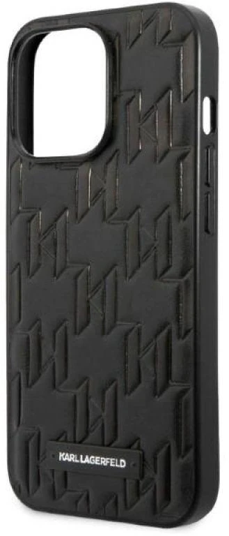 Karl Lagerfeld KLHCP13XMNMP1K iPhone 13 Pro Max 6,7″ kietas dėklas juodos spalvos Monogram Plaque