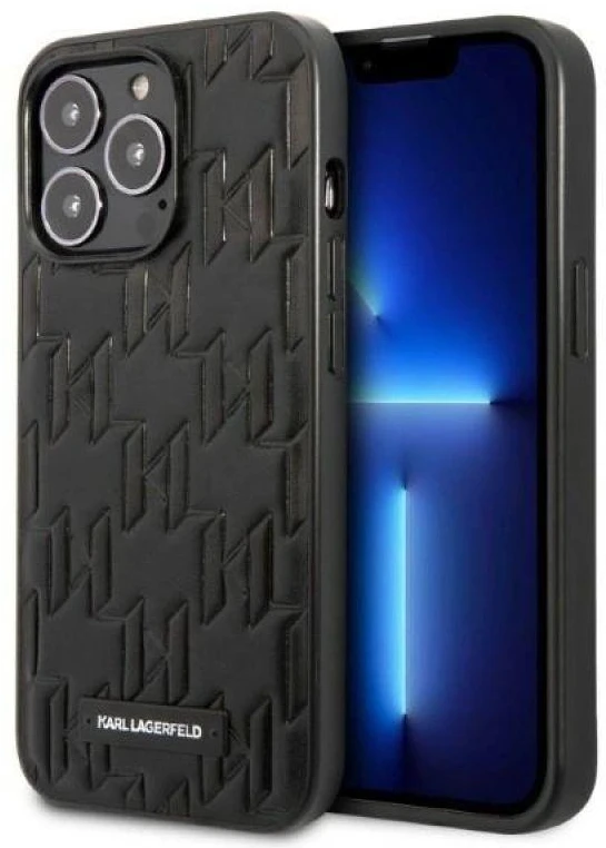Karl Lagerfeld KLHCP13XMNMP1K iPhone 13 Pro Max 6,7″ kietas dėklas juodos spalvos Monogram Plaque