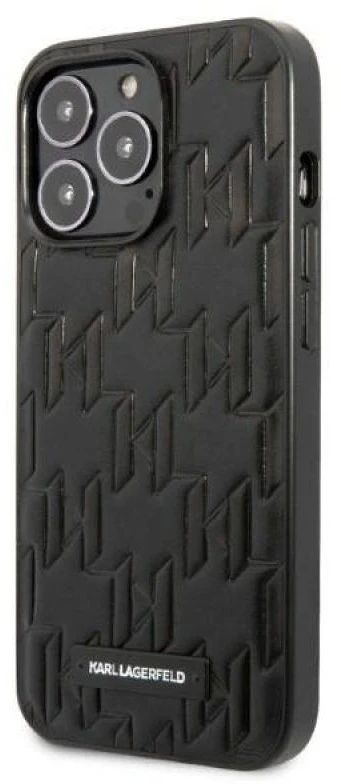 Karl Lagerfeld KLHCP13XMNMP1K iPhone 13 Pro Max 6,7″ kietas dėklas juodos spalvos Monogram Plaque