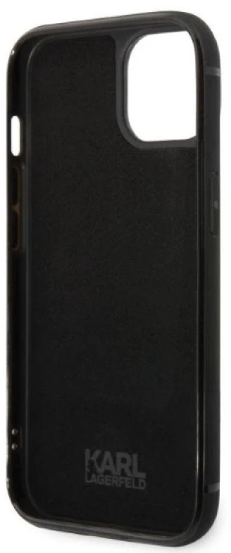Karl Lagerfeld KLHCP14MCSSK iPhone 14 Plus / 15 Plus 6,7″ kietas dėklas juodos spalvos Signature Logo Cardsl