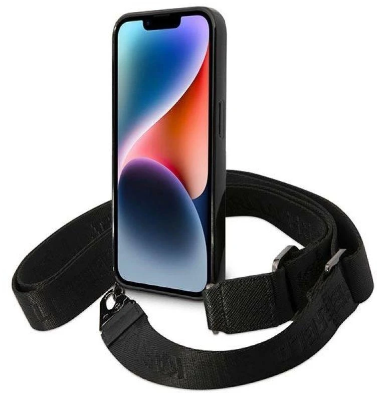 Dėklas Karl Lagerfeld KLHCP14LSTSTP Apple iPhone 14 Pro 6,1″ hardcase rožinės spalvos Color Stripes Strap