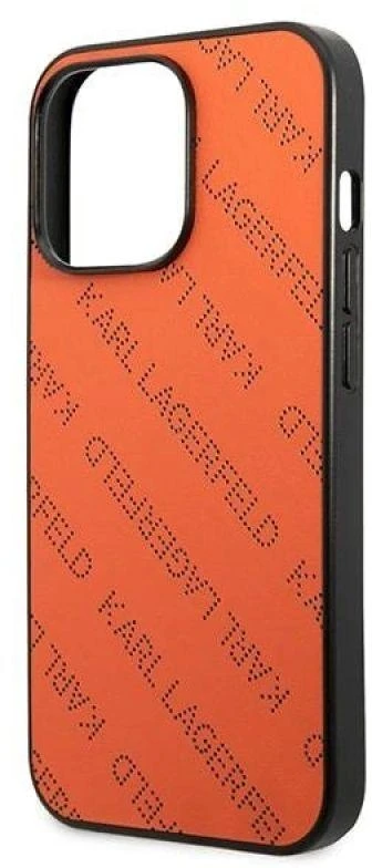 Karl Lagerfeld KLHCP13LPTLO Apple iPhone 13 Pro / 13 6,1″ kietas dėklas oranžinis Perforated Allover