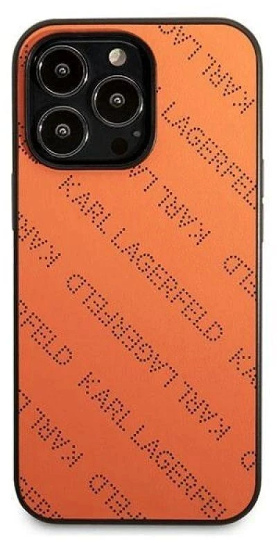 Karl Lagerfeld KLHCP13LPTLO Apple iPhone 13 Pro / 13 6,1″ kietas dėklas oranžinis Perforated Allover
