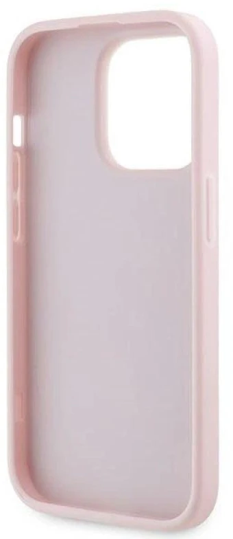 Karl Lagerfeld KLHCP14LPQDSMGP Apple iPhone 14 Pro 6.1″ rožinės spalvos kietas dėklas Diagonal Quilted Script