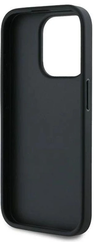 Karl Lagerfeld KLHCP15XPQDSMGK Apple iPhone 15 Pro Max 6.7″ juodos spalvos kietas dėklas Diagonal Quilted Script