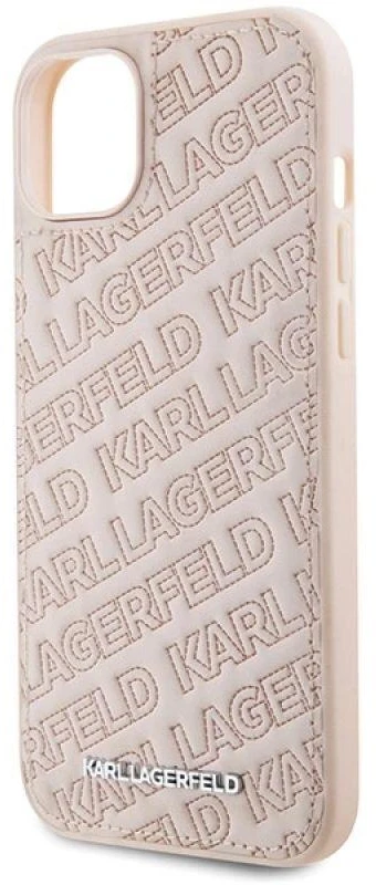 Karl Lagerfeld dėklas, skirtas iPhone 15 Plus 6,7 rožinės spalvos KLHCP15MPQKPMP HC QUILTED K PATTERN