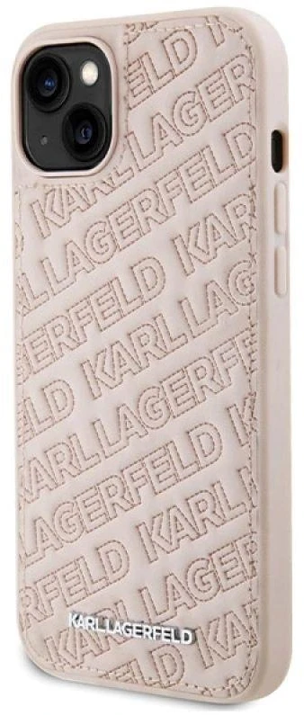 Karl Lagerfeld dėklas, skirtas iPhone 15 Plus 6,7 rožinės spalvos KLHCP15MPQKPMP HC QUILTED K PATTERN