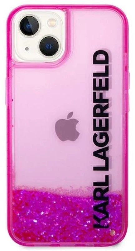 Karl Lagerfeld KLHCP14MLCKVF Apple iPhone 14Plus / 15 Plus 6,7″ rožinės spalvos kietas dėklas Liquid Glitter Elong
