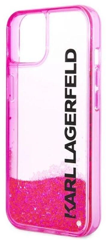 Karl Lagerfeld KLHCP14MLCKVF Apple iPhone 14Plus / 15 Plus 6,7″ rožinės spalvos kietas dėklas Liquid Glitter Elong