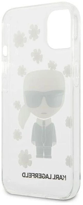 Dėklas Karl Lagerfeld KLHCP13SHFLT IPHONE 13 MINI 5.4 "TRANSPARENT/TRANSPARENT FLOWER IKONIK KARL