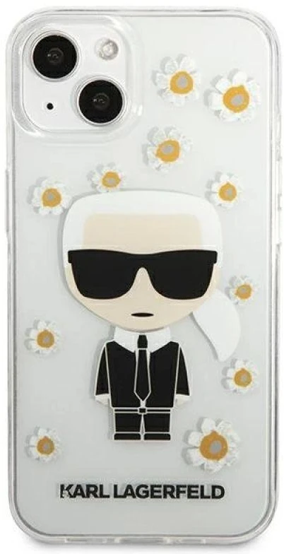 Dėklas Karl Lagerfeld KLHCP13SHFLT IPHONE 13 MINI 5.4 "TRANSPARENT/TRANSPARENT FLOWER IKONIK KARL