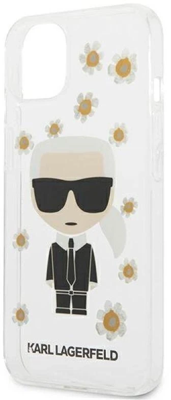 Dėklas Karl Lagerfeld KLHCP13SHFLT IPHONE 13 MINI 5.4 "TRANSPARENT/TRANSPARENT FLOWER IKONIK KARL