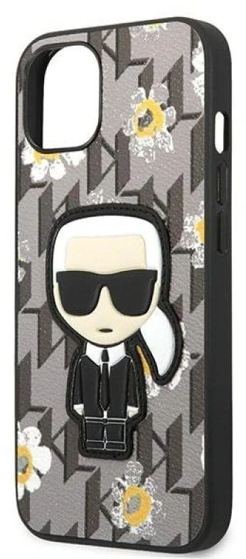 Dėklas Karl Lagerfeld KLHCP13SPMNFIK1 Apple iPhone 13 mini 5,4″ pilkos spalvos Flower Ikonik Karl
